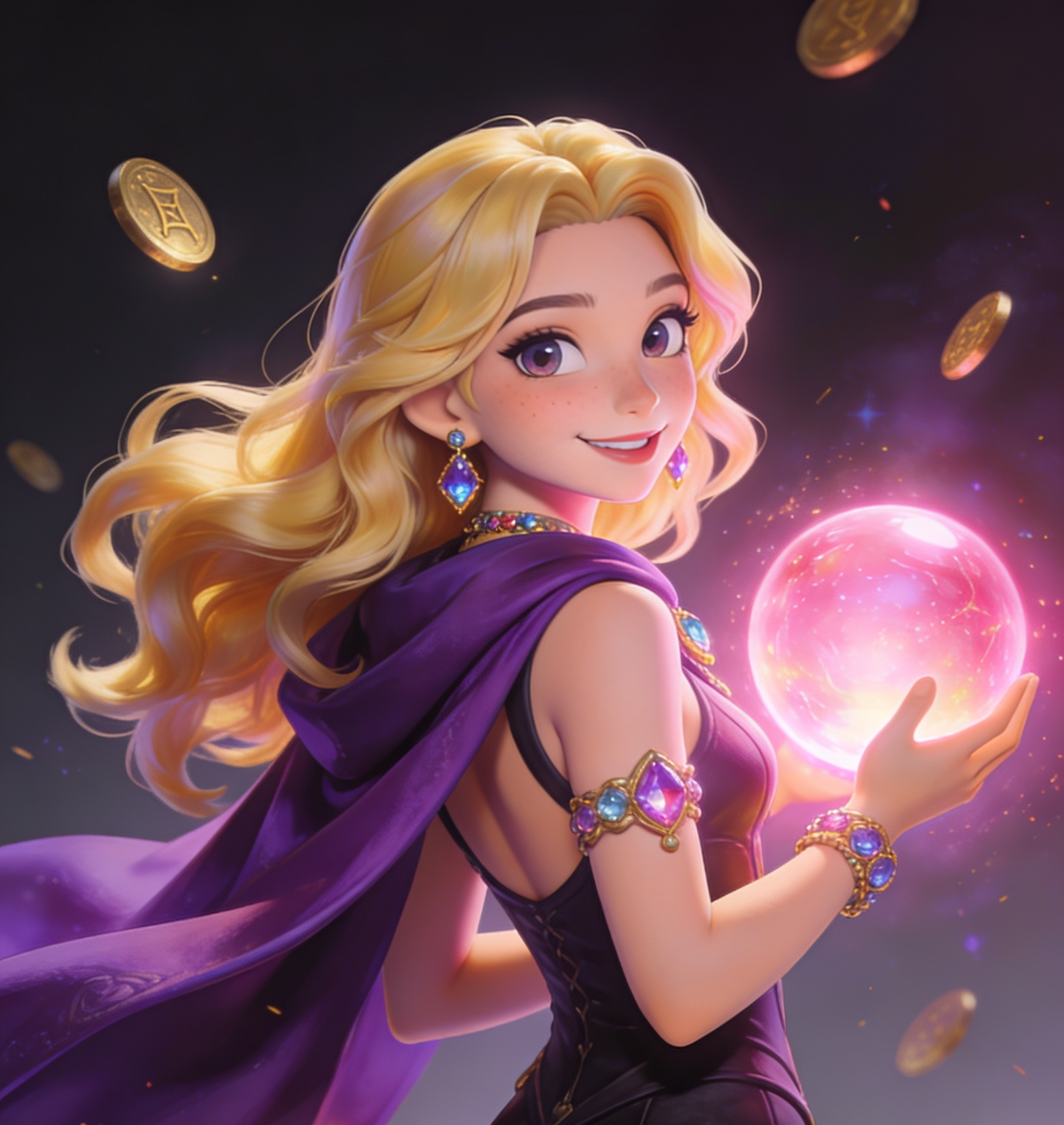 Glamorous fantasy female character